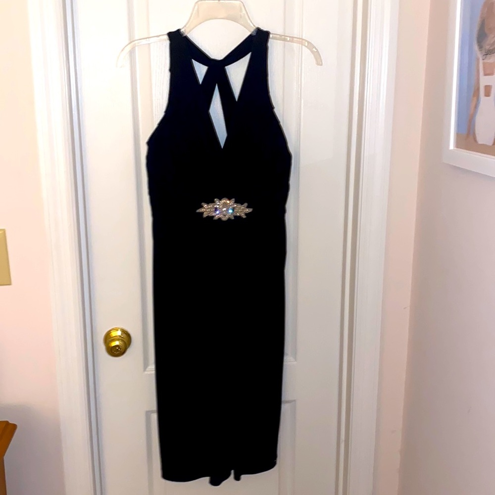 London Style Nights, Black Dress with Sparkle Accent, NEW w/tags, Sz 6
